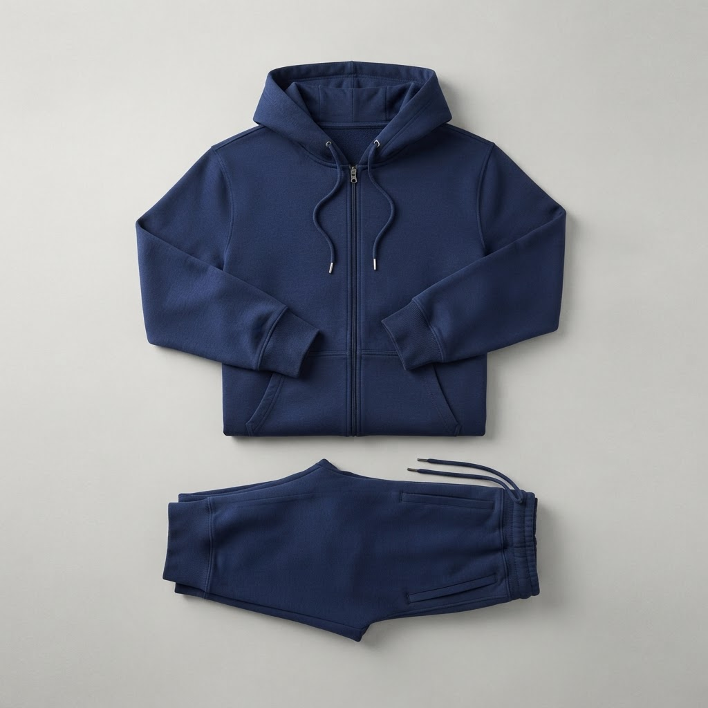 Conjunto azul marino de hoodie y pantalón jogger
