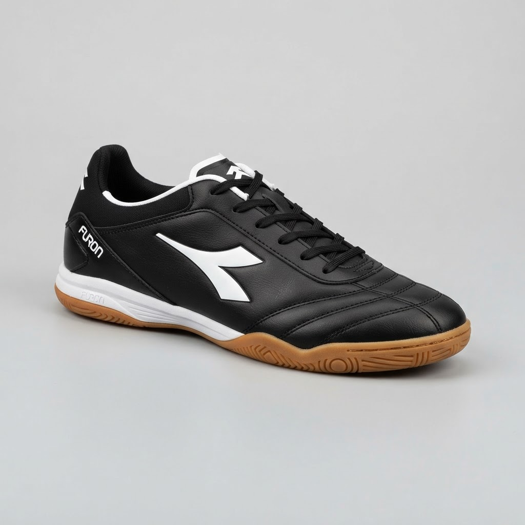 Zapatillas de futsal negras con suela plana